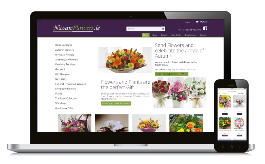 Navan Flowers website