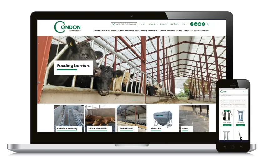 condon engineering website on laptop