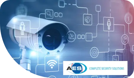 AES logo on CCTV background