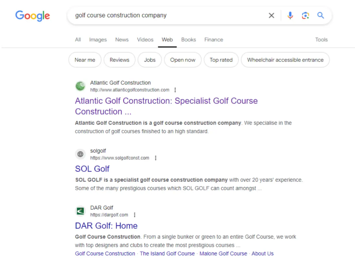 atlantic golf google results