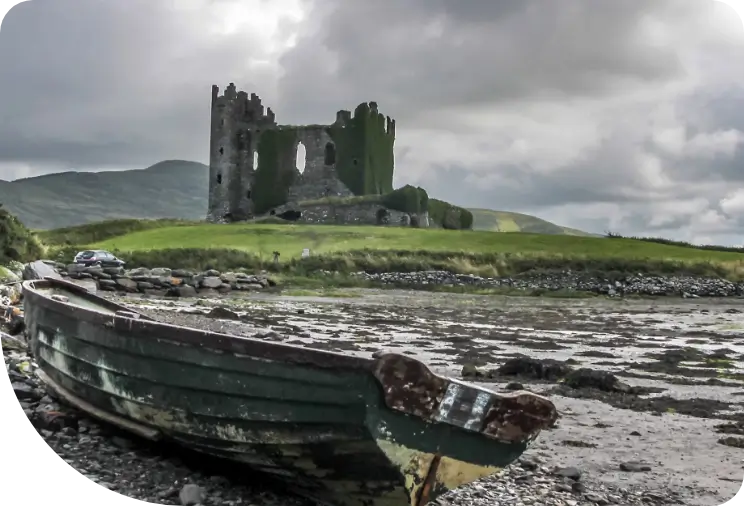 boat and castle decorative photo