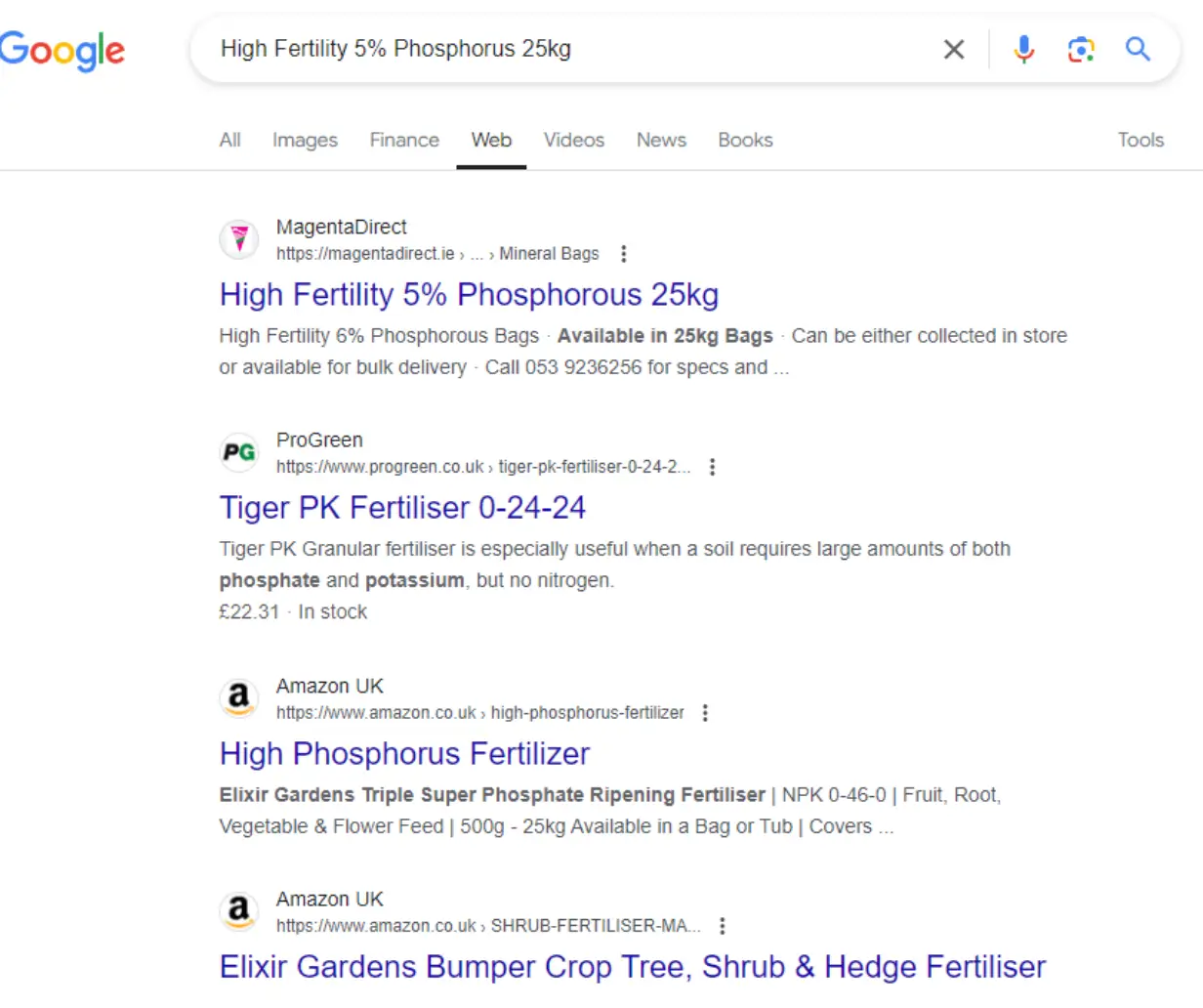 High Fertility 5% Phosphorus 25kg - Google search results