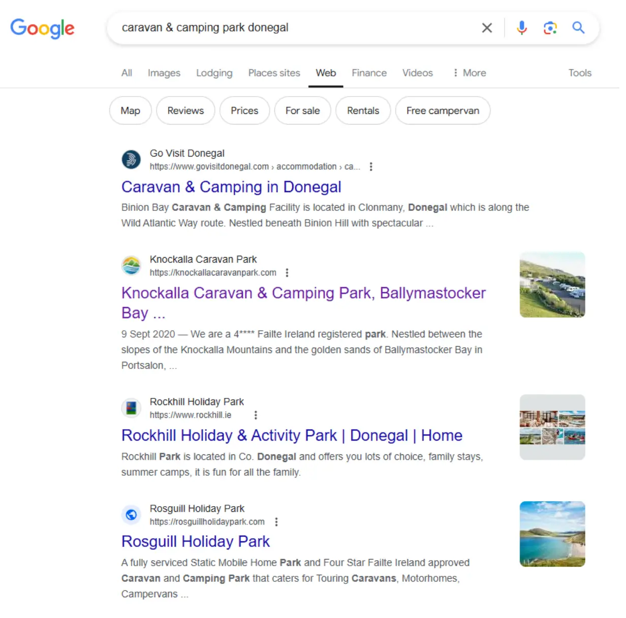 knockalla google results